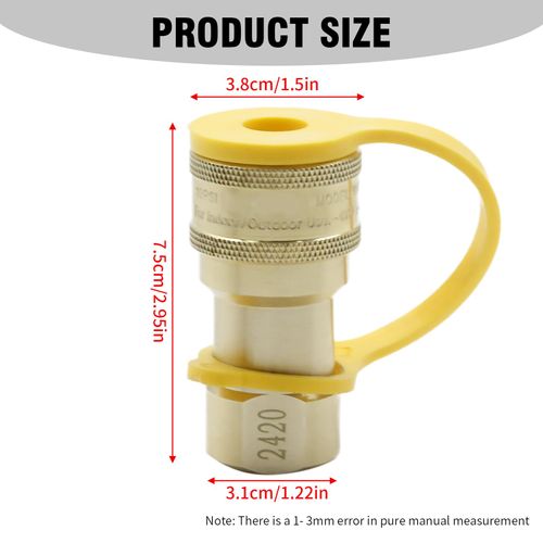 MDEOOSKY 1/2 Inch Natural Gas Quick Connect Fittings Kit, 1/2 PSIG Pressure Solid Brass Quick Disconnect Connector for Low Natural Gas Systems