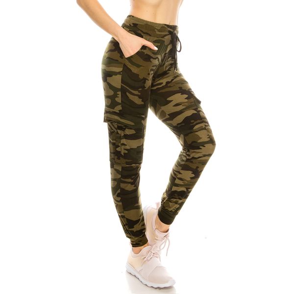 ALWAYS Camo Cargo Jogger Sweatpants - Women's Buttery Soft Cozy Comfy Casual Pocket Pants 143 XL