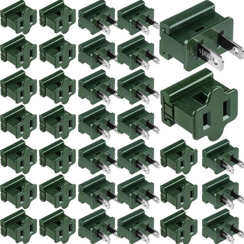 40 Pcs Christmas Lighting Vampire Plugs Male and Female Green Slip Plug for Christmas Lighting Decoration