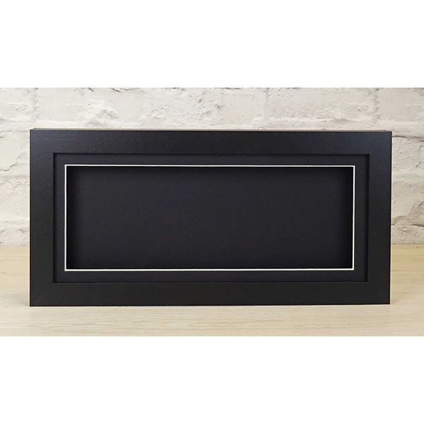 Black 3D 1" Cube Range Deep Box Shadow Frame Memory Box Display Case Medals -20x8 inch-Black