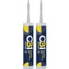 OB1 Multi-Surface Construction Sealant & Adhesive, Clear, Gel, Weather Resistant, Waterproof, Twin Pack