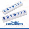 Weekly Pill Organizer - (Pack of 2) Extra Large Vitamin Container with Jumbo Easy to Read Letters, BPA Free - Daily Travel 7 Day Medication Pill Box Case