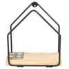 Jolie Max Mini Floating Wall Shelf - Wall-Mounted Pine Wood Decorative Display - Compact Design - Black, Small Size