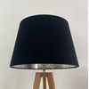 Black Velvet Brushed Silver Tapered Empire Lampshade