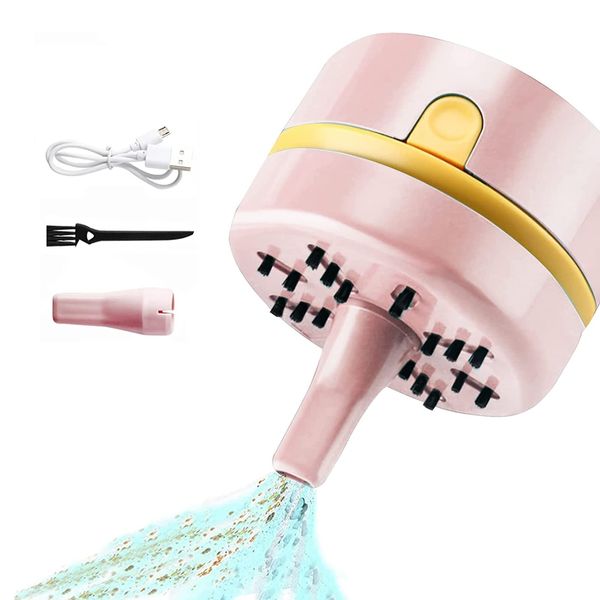 Handheld Vacuum Cleaner Cordless Car Hoover, Usb Rechargeable Mini Vacuum Cleaner, Lightweight Dust Buster Portable Car Vacuum With Powerful Suction For Desktop, Computer, And Car Cleaning (Pink)