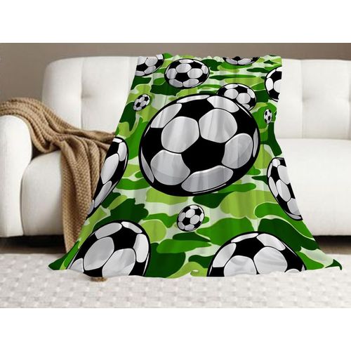 Soccer Blanket Warm Plush Sports Flannel Throw Blanket Super Soft Fleece Cozy Fuzzy Football Blanket Gifts for Kids Teens Adults Room Decor 40"X50"