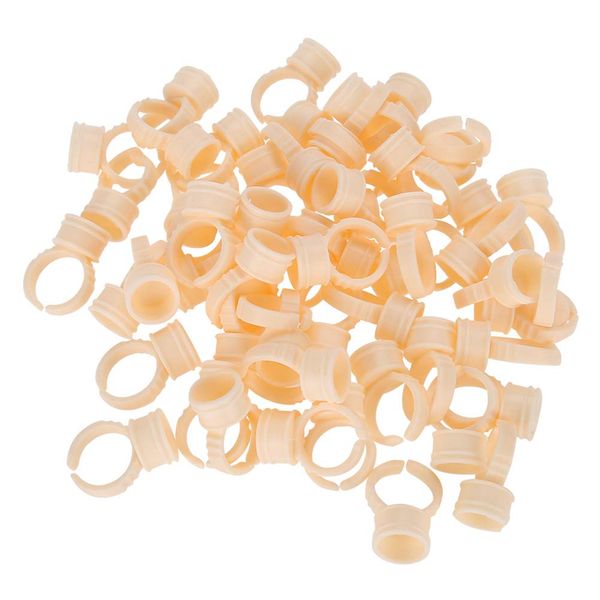 Silicone Pigment Rings, 100Pcs Tattoo Ink Rings Holder, Eyebrow Microblading Pigment Glue Holder Microblading Pigment Rings Cup Holder Nail Art Eyelash Extension Tool(M)