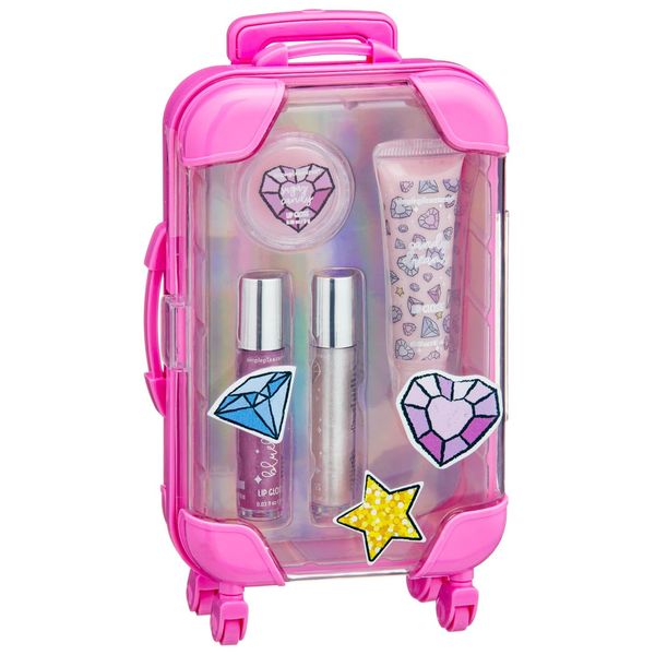 Lip Gloss Suitcase - Pink - This Lip Gloss Suitcase Makes A Great Gift For Your Friends Or Family - Filled With Several Gorgeous Lip Glosses In Different Colours.