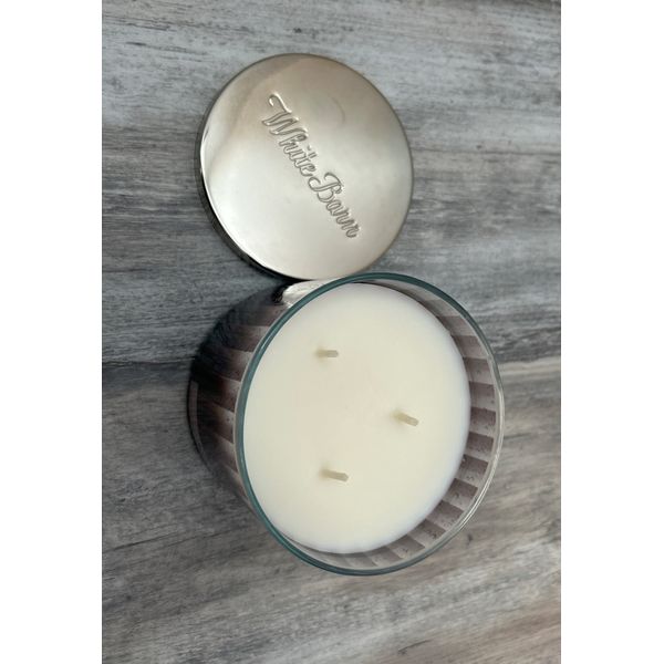 BLACK TIE Candle BATH & BODY WORKS 14.5 oz Large 3-Wick White Barn Candles