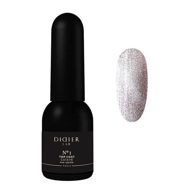 Didier Lab - Premium Top Coat Gel Polish - Cat Eye No.1 - For UV Gel Nail Polish - No Wipe Gel Top Coat - Nail Gel Polish - Gel Nails - Holographic Gel Nail Polish - Smooths Nail Irregularities