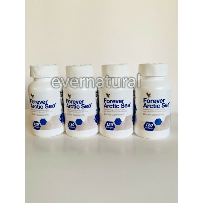 4 bott. of FOREVER ARCTIC SEA (120 Softgels ea) HALAL