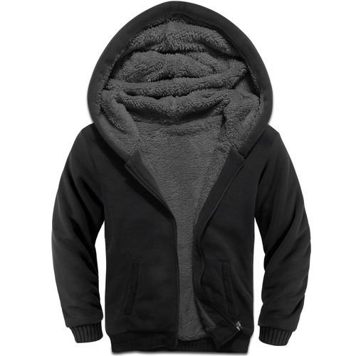 SWISSWELL Boys Performance Jacket Active Hoodie Sweatshirt Ski Snow Fleece Winter Jacket with Hood (Black,6-7)