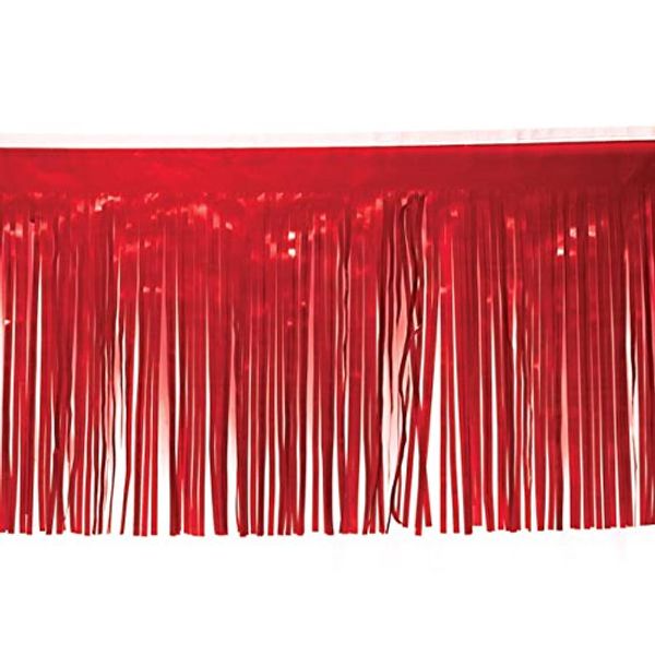 Anderson's Red Vinyl Fringe, 15 Inches x 10 Feet, Parade Float Decoration, Parade Float Decorations for Trailer Or Golf Cart, Christmas Parade, Patriotic Fringe for 4th of July