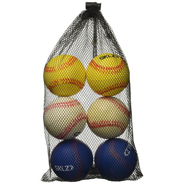 SKLZ Gewichteter Trainings-Baseball, offizielle Größe, Schaumstoffbälle, Bauen Sie Armstärke auf, Weiß/Blau/Rot, 6 Stück