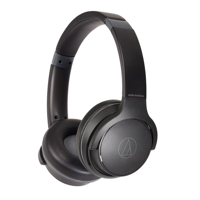 Audio Technica ATH-S220BT BK Wireless Headphones, Up to 60 Hours Playtime, Fast Charging, Low Latency Mode, Multi-Point Compatible, Thin