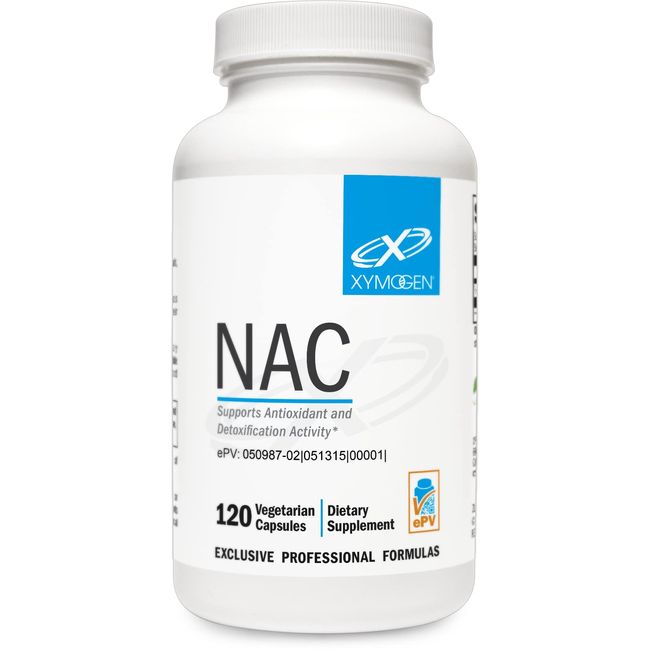 XYMOGEN NAC N-Acetyl-Cysteine 600mg - Cardiovascular, Antioxidant, Liver Detox + Immune Support Supplement - Supports Glutathione Synthesis - Non-GMO NAC Supplement (120 Capsules)