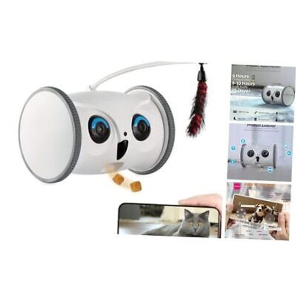 Owl Robot,Pet Camera Treat Dispenser Interactive Toy for Dogs Cats Abstract