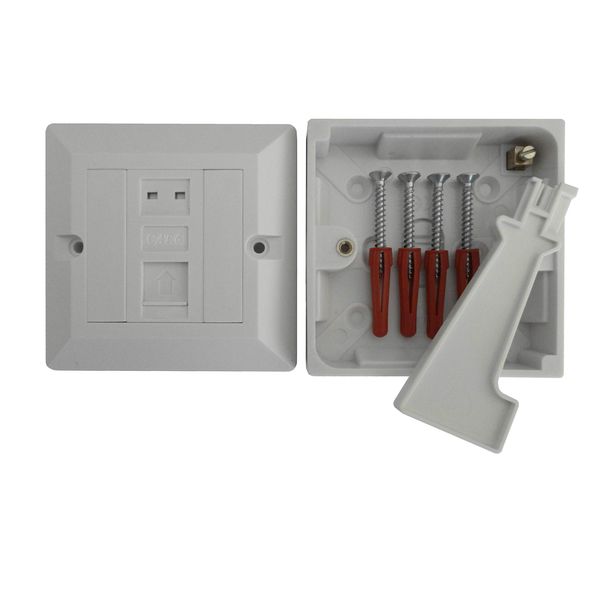 Cat6 Single Outlet Faceplate and Backbox Combo with IDC tool and Fixings