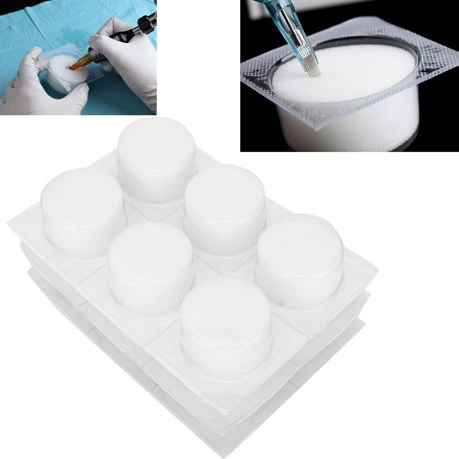 18pcs Ink Caps Cups Mixed Tattoo Dip Foam Rinse Cup Tattoo Caps Cups Disposable Tattoo Needle Head Cleaning Cup Tattoo Accessories