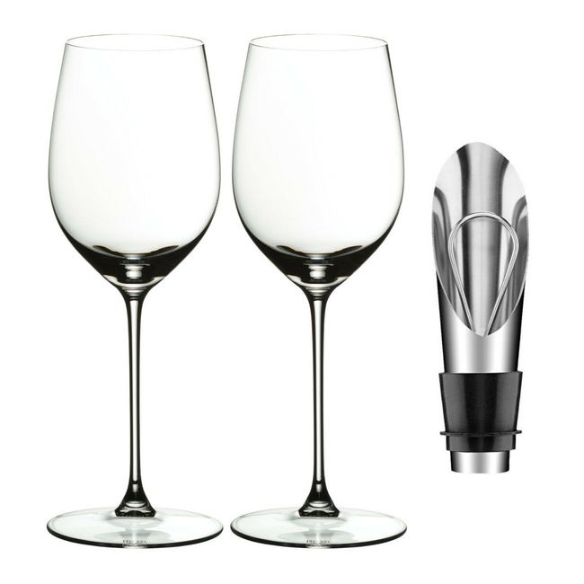 Riedel Veritas Viognier Chardonnay Glass 2 Pack with Wine Pourer
