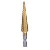 3Pcs/Set High Speed Steel Titanium Step Drill Bit Set with Pouch Impact Driver Compatible 28 (1/8-3/4'')
