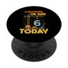 Caution I'm Age 6 Today Construction Theme Birthday Party PopSockets Adhesive PopGrip