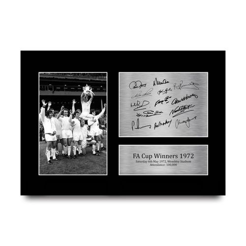 Leeds United 1972 FA Cup Winners Autograph Display A4