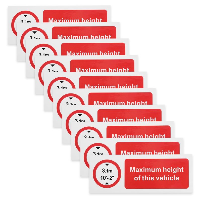 OTOTEC 10PCS Height Warning Sign for This Vehicles 198x75mm Vehicles ...
