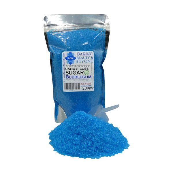 Professional Flossing Sugar for Cotton Candy Machine - Cotton Candy Sugar Flavours - Cotton Candy Floss Sugar in 51 Flavours - Floss Sugar for Cotton Candy Maker Floss Sugar 200g - Bubblegum