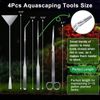 4 PC Aquarium Aquascaping Plants Landscaping Tools Kit Set 12" GERMAN STAINLESS