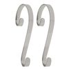 Haute Decor Stocking Scrolls : Stocking Hooks : 2 Pack : Shiny Silver