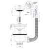 McAlpine BWSTOFRS Basket Strainer Waste Rectangular Overflow, White/Chrome