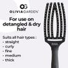 Fingerbrush Combo Medium - Styling Hair Brush for Dry & Detangled Medium Hair - Curved Head Scalp Massage - Boar & Nylon Bristles for Natural Shine - Fine, Medium & Thick Hair - Black