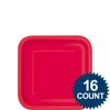 Ruby Red Square Paper Dessert Plates (17cm) 16 Count - Elegant & Sturdy Party Tableware for Appetizers, Cakes and More