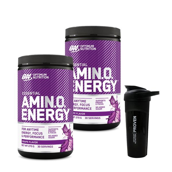 [+Shaker] 1&amp;1 Amino Energy 270g Grape / BCAAs Natural Caffeine Optimum Nutrition