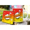 Comic Book Superhero Personalised Custom Name Mug and Coaster Set Tea Coffe Cup Customised