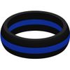 SayitBands.com Thin Blue Line Silicone Ring in Size 10