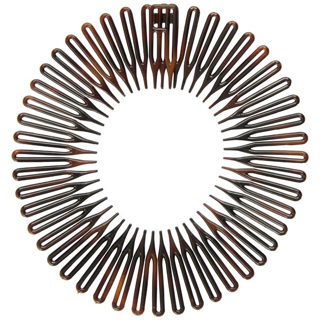 Caravan Full Circle Spring Head Band Comb In Classic Tortoise Shell With Deep Teeth And Closure