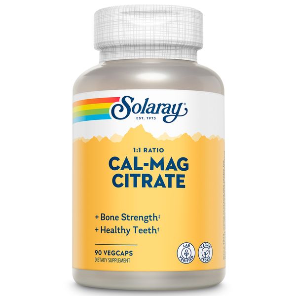 Solaray Cal-Mag Citrate 1:1, Veg Cap (Btl-Plastic) | 90ct