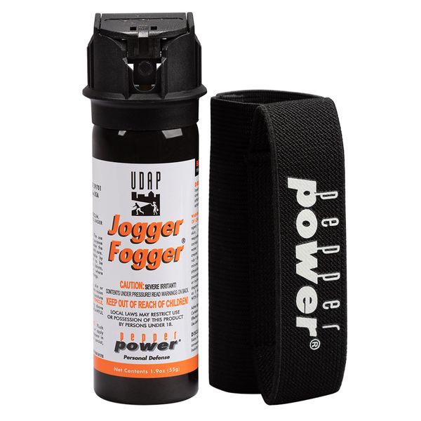 UDAP 3P Pepper Power Jogger Fogger OC Compact Self Defense Pepper Spray with Holster for Women, Men, and Runners, Powerful Blast Pattern, 10 ft Fog Barrier, 1.9 oz