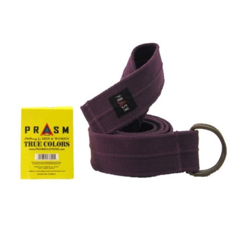 Prasm Mens Womens D-ring Canvas Solid Color Web Belt (Light Purple, A ...