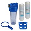 Fountain Water Filter 10 Inch Housing with 1 Inch Internal Thread Garden Pool with 2 x Iron Filters