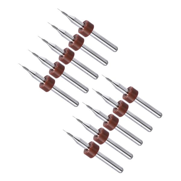 CoCud Micro PCB Drills 0.1mm Advanced Tungsten Carbide PCB Bits for CNC Boring Engraving Machine 1 Set (10 pcs)
