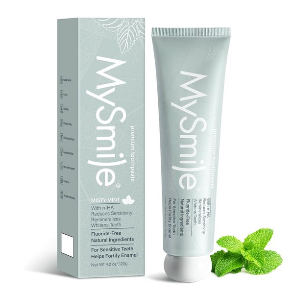 MySmile Nano Hydroxyapatite Toothpaste Fluoride Free Sensitive Relief Mint 4.2oz