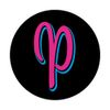 Capital Letter "P" Pink Black Blue Handwritten Script PopSockets Swappable PopGrip