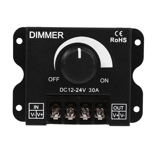 Vbestlife Led Switch Dimmer DC 12V-24V 30A Led Switch Dimmer Controller with Knob Controller for Strip Light Single Color