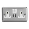 Varilight XS5U2SW 13A Socket 2G With USB White