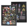 Pin Ribbon Medal Display Case Button Badge Shell Lapel Black Holder Cabinet