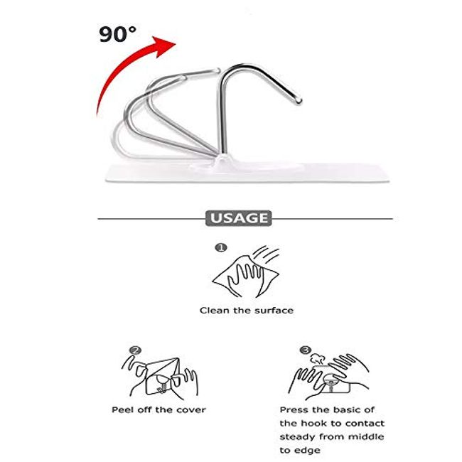 Heavy Duty Adhesive Hooks Transparent Wall Hooks Seamless Adhesive