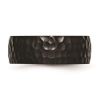 Chisel Stainless Steel Black IP-Plated Hammered 8mm Band